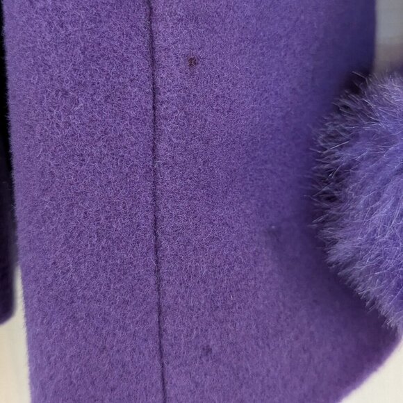 M By Shakara Wool Blend Coat with Faux Fur Cuffs Size 12 Belted - Picture 13 of 13